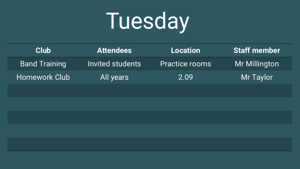 Tuesdays