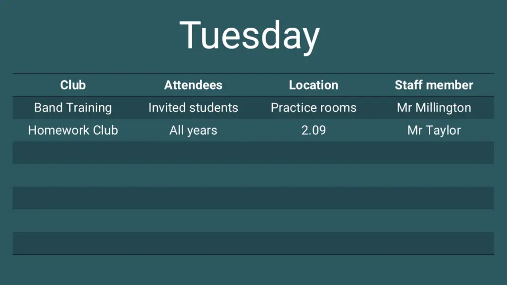 Tuesdays